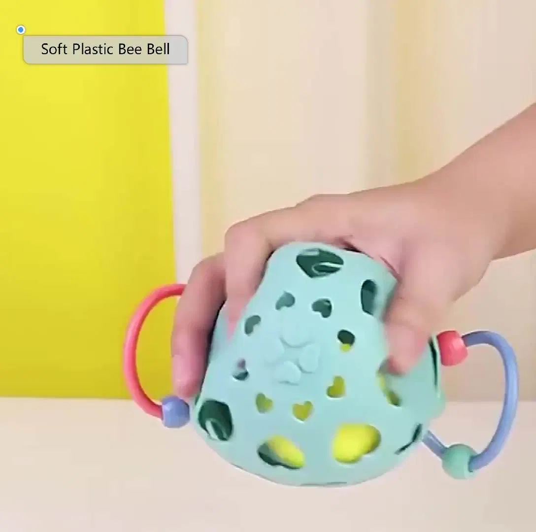 Chocalho de Bebê Samtoy, Brinquedo Sensorial para Bebês, Animais de Plástico Macio, Anel de Chocalho de Abelha, Brinquedo de Silicone para Alívio da Dentição para Recém-Nascidos