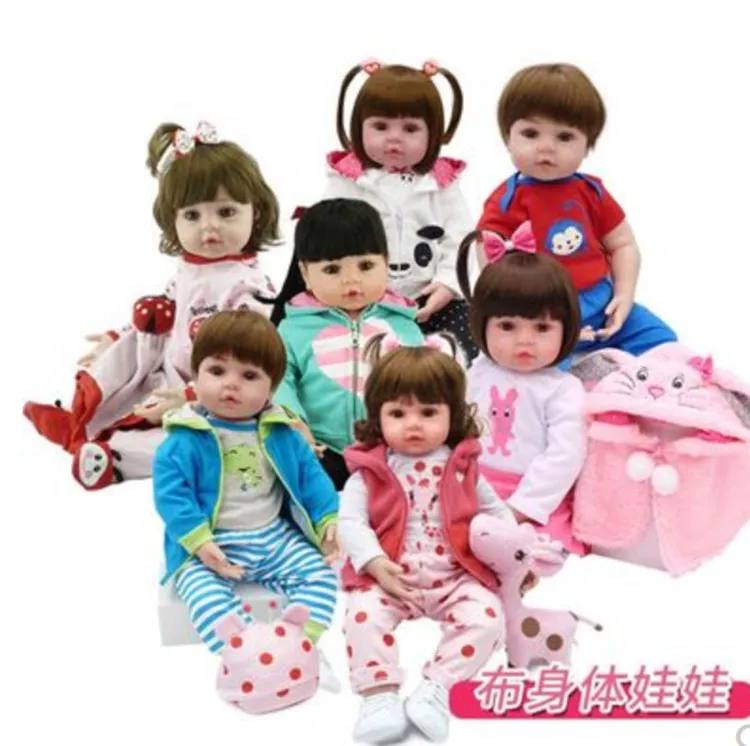 55cm Boneca Reborn de Silicone Realista de Menina Recém-Nascida com Brinquedos de Cachorro de Pelúcia Presentes Criativos para Crianças