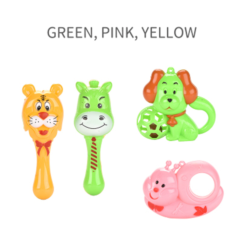 Brinquedo Infantil Engraçado Duas Estilos Sortidos Som Claro Cantos Arredondados Macio Cor Forma Fancy Brinquedos Plásticos Fofos Rattles de Desenho Animado