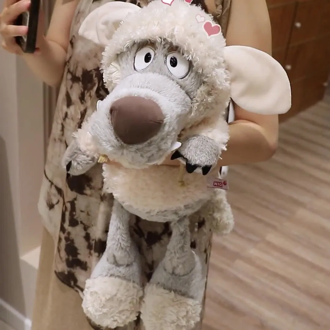 Preço de Atacado Pelúcia Personalizada Design Sob Medida Crianças Bebês Super Macios Animais Bonecos Brinquedos Kawaii Adoráveis Lindos Desenhos Animados Pelúcia Aconchegante Lobo Fábrica