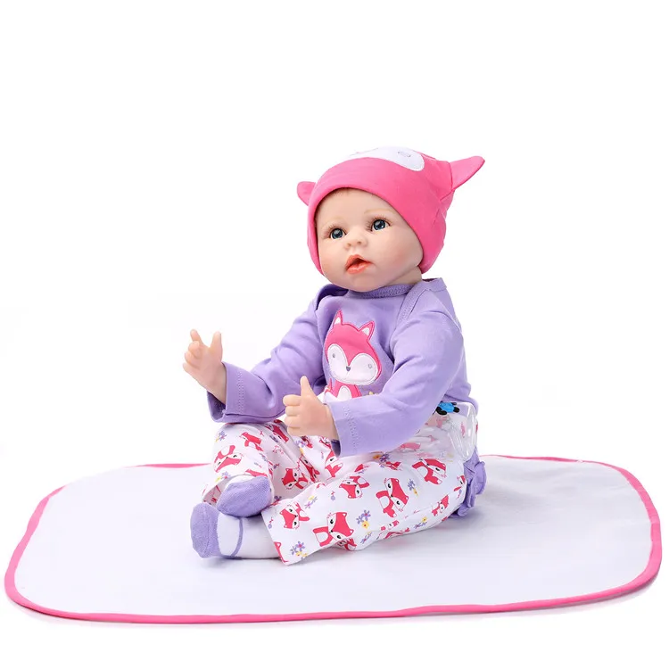 55cm Boneca Reborn de Silicone Realista de Menina Recém-Nascida com Brinquedos de Cachorro de Pelúcia Presentes Criativos para Crianças