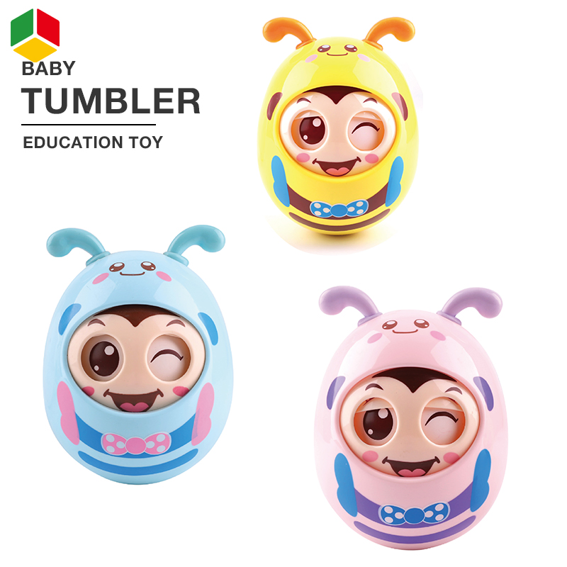 Brinquedo de Chocalho para Bebês e Crianças, Quebra-Cabeça Educacional Precoce, Tumbler, Mordedor Interativo, Bonito Mini Abelha Cartoon, Boneco de Plástico para Bebê