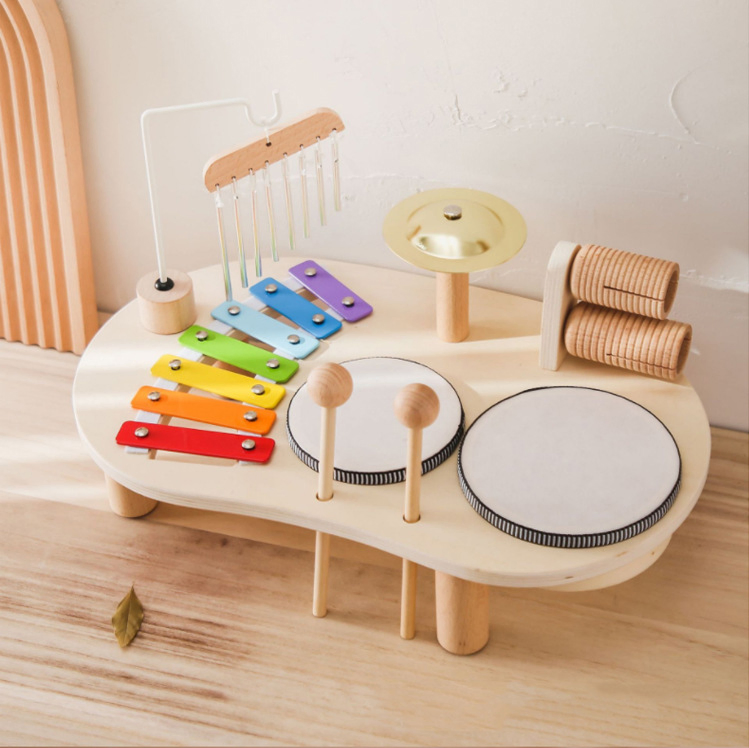 Brinquedo de Sensory para Bebês Conjunto de Brinquedos Educativos para Desenvolvimento de Inteligência Bateria Musical