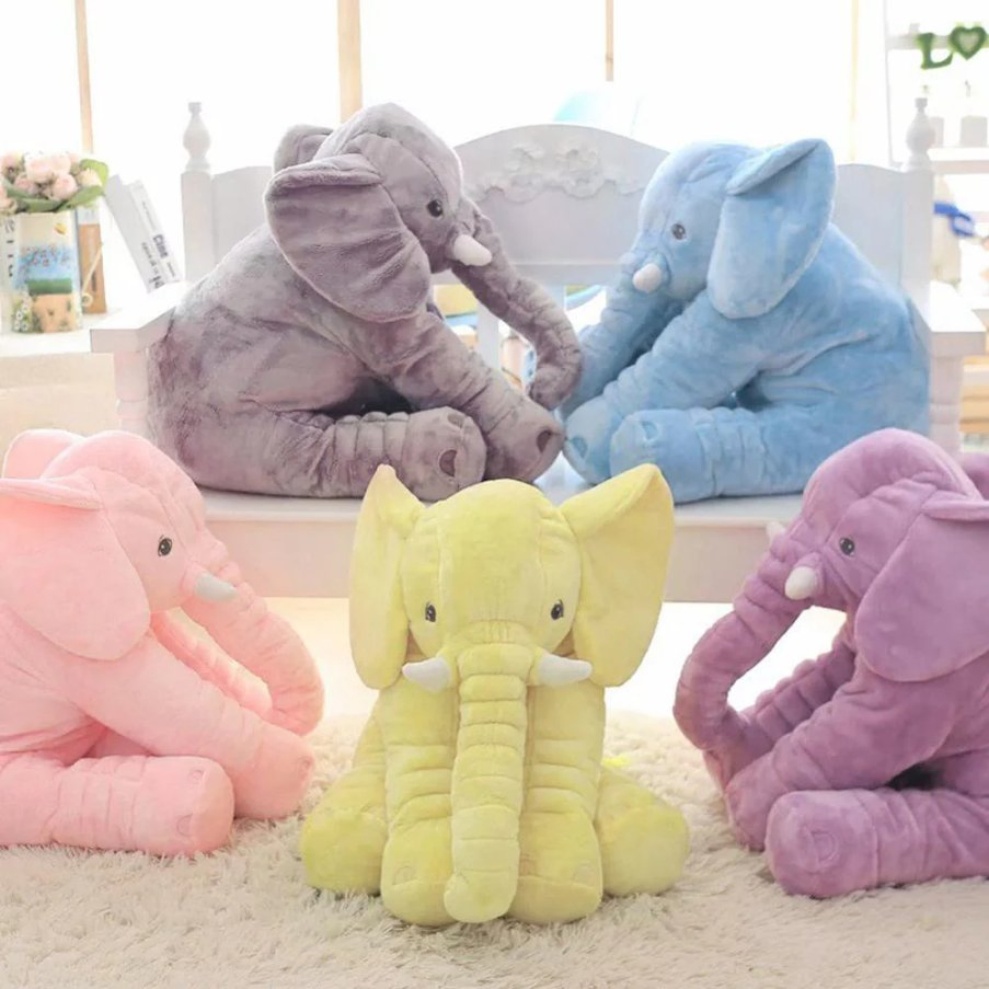 Fabricante OEM de Preço Atacado Alta Qualidade Pelúcia Sentado em Pé Brinquedos de Animais do Zoológico Macios para Bebês e Crianças Personalizados e Personalizáveis Fábrica de Elefante de Pelúcia