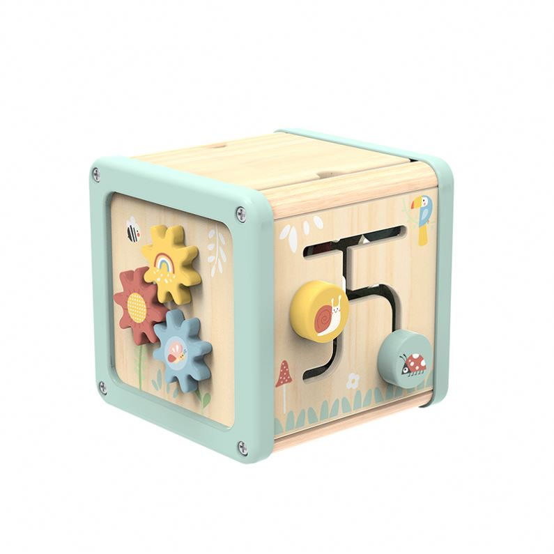Cubo de Atividades Montessori com Contas Brinquedos Educativos para Bebês Jogo Multifuncional