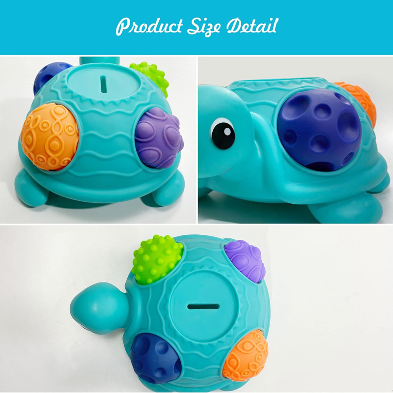 Brinquedo de Bola Sensorial de Tartaruga com Pote de Cola Macia para Desenvolvimento Infantil