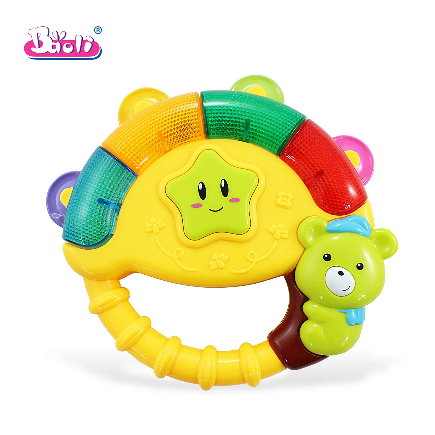 Baoli Bebê Luzes Coloridas Sons Interativo Musical Educacional Chocalho com Sino