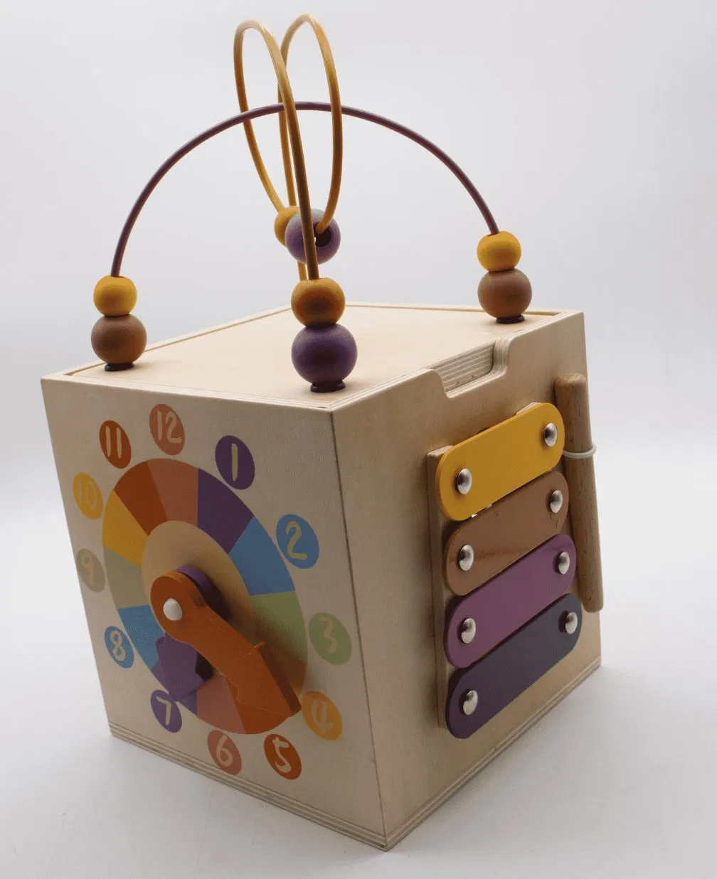 Cubo de Atividades Multi Funcional de Madeira Montessori Educacional por Atacado para Bebês e Crianças, Brinquedos de Quebra-Cabeça DIY para Crianças