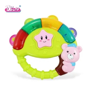 Chocalho Tamboril Colorido para Bebês com Luzes e Música