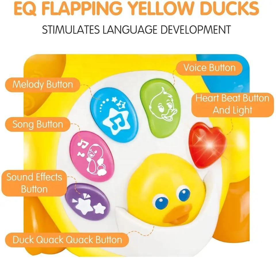 Brinquedo de Pato Dançante Musical Universal Amarelo Samtoy em Promoção com Luz e Música para Bebês