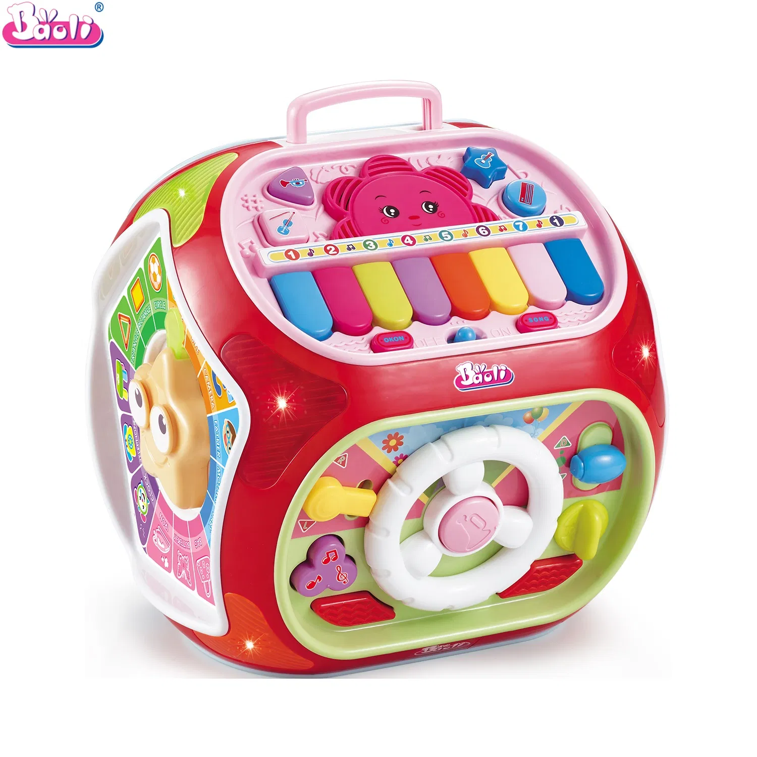 Cubo de Atividades de Alta Qualidade Baoli Brinquedo Educativo Multifuncional para Bebês com Música, Teclado, Tambor, Centro de Atividades