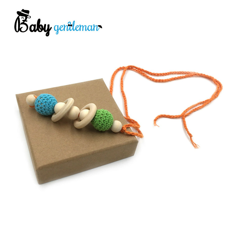 Melhor Vendedor Cadeia de Chupeta de Silicone de Madeira Personalizada Feita à Mão Brinquedo de Mordedor para Bebês Z08267K