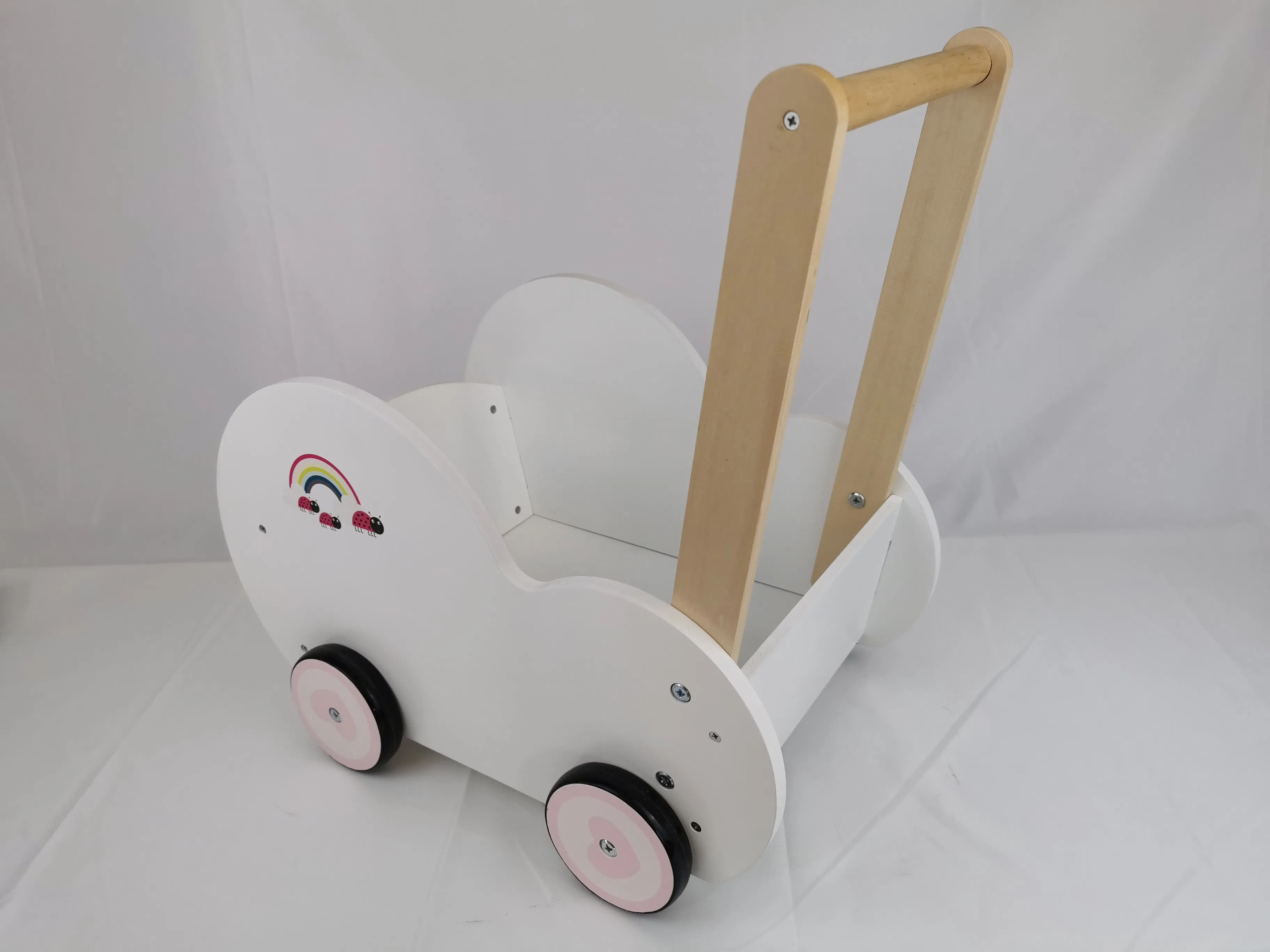 Brinquedos de empurrar de madeira de alta qualidade para bebês aprendendo a andar, brinquedos educativos para 12m+