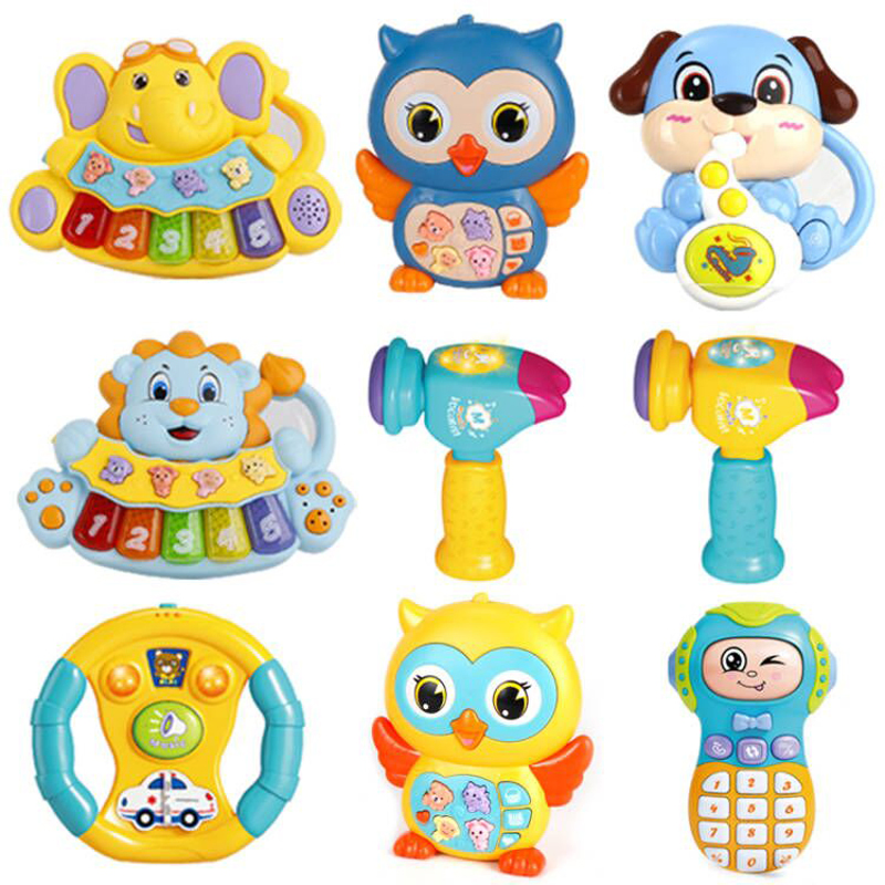 Conjunto de Brinquedos Educativos Multifuncionais Tombotoy por Atacado, Brinquedos Musicais para Bebês, Brinquedos de Música e Luz para Crianças, Brinquedo Musical de Plástico para Bebês