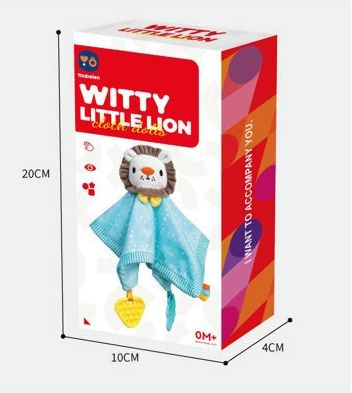 0m+ Cobertor de Conforto de Leão Bebê Macio e Plush Brinquedo Sensorial de Mordida para Bebê