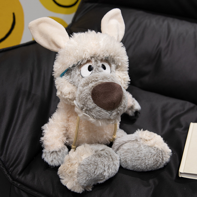 Preço de Atacado Pelúcia Personalizada Design Sob Medida Crianças Bebês Super Macios Animais Bonecos Brinquedos Kawaii Adoráveis Lindos Desenhos Animados Pelúcia Aconchegante Lobo Fábrica