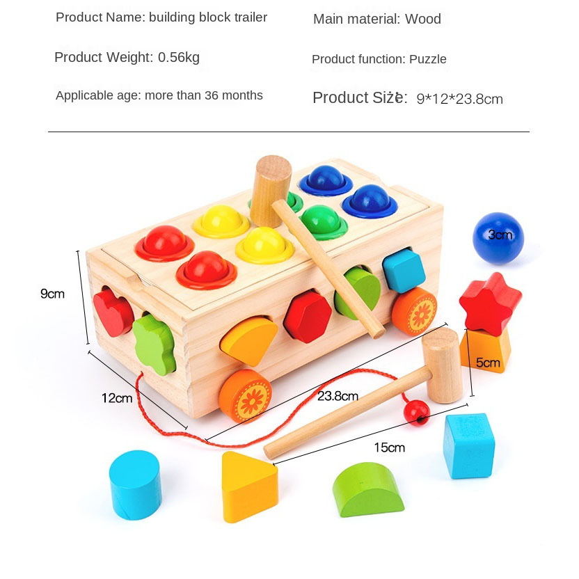 Brinquedo de Quebra-Cabeça de Madeira, Brinquedo de Blocos de Madeira para Bebês, Brinquedos Educacionais para Desenvolvimento na Educação Infantil