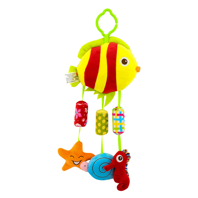 Brinquedo de pelúcia macio pendurado com chocalho, crinkle e som de guizo, anel de animal para carrinho de bebê, cama de carro, berço, brinquedo de viagem, atividade pendurada, móbile para bebês, brinquedos para meninos e meninas