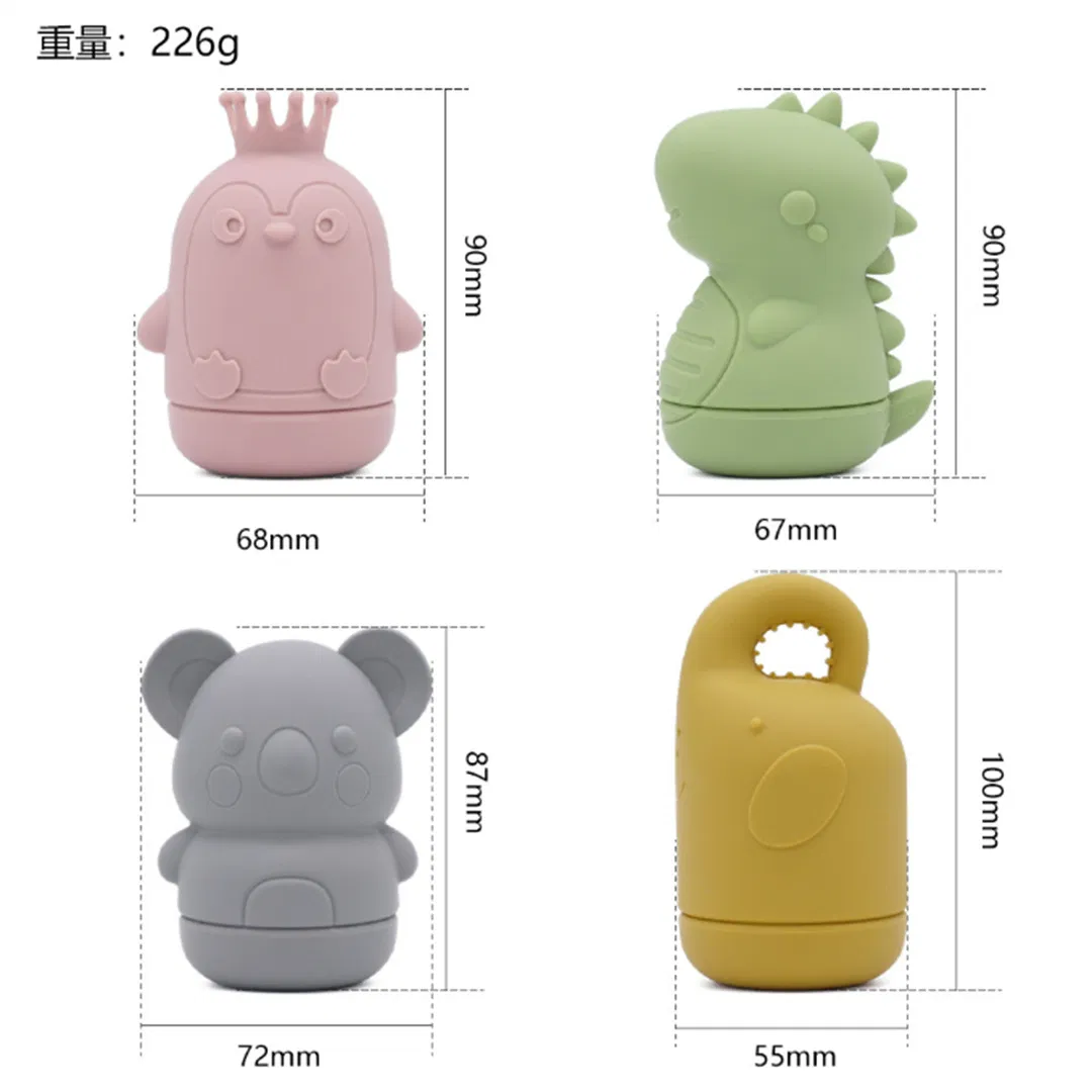 Conjunto de Brinquedos de Banho de Silicone para Bebês