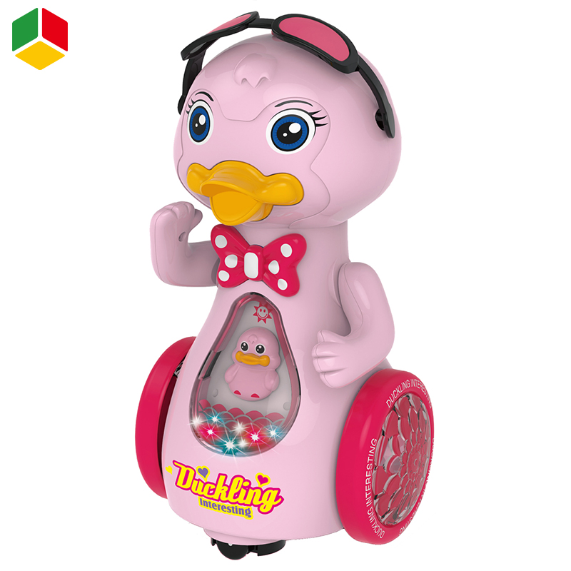 Brinquedos de bebê criativos e promocionais interessantes, brinquedos elétricos de pato de plástico com luzes e música, óculos de sol universais, operados por bateria