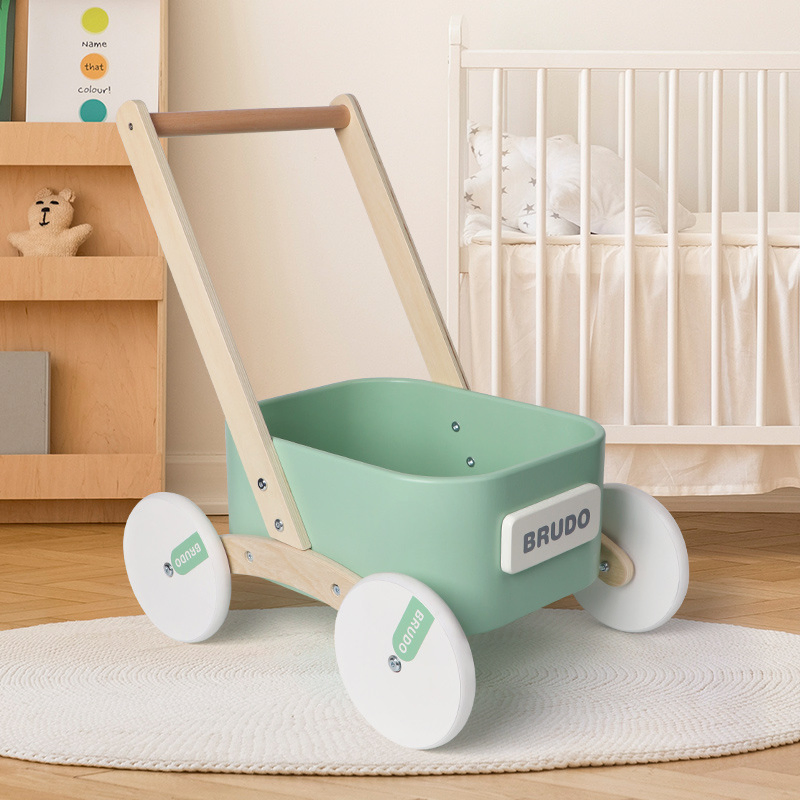 Andador de Madeira para Crianças, Andador para Bebês, Brinquedos de Educação Infantil