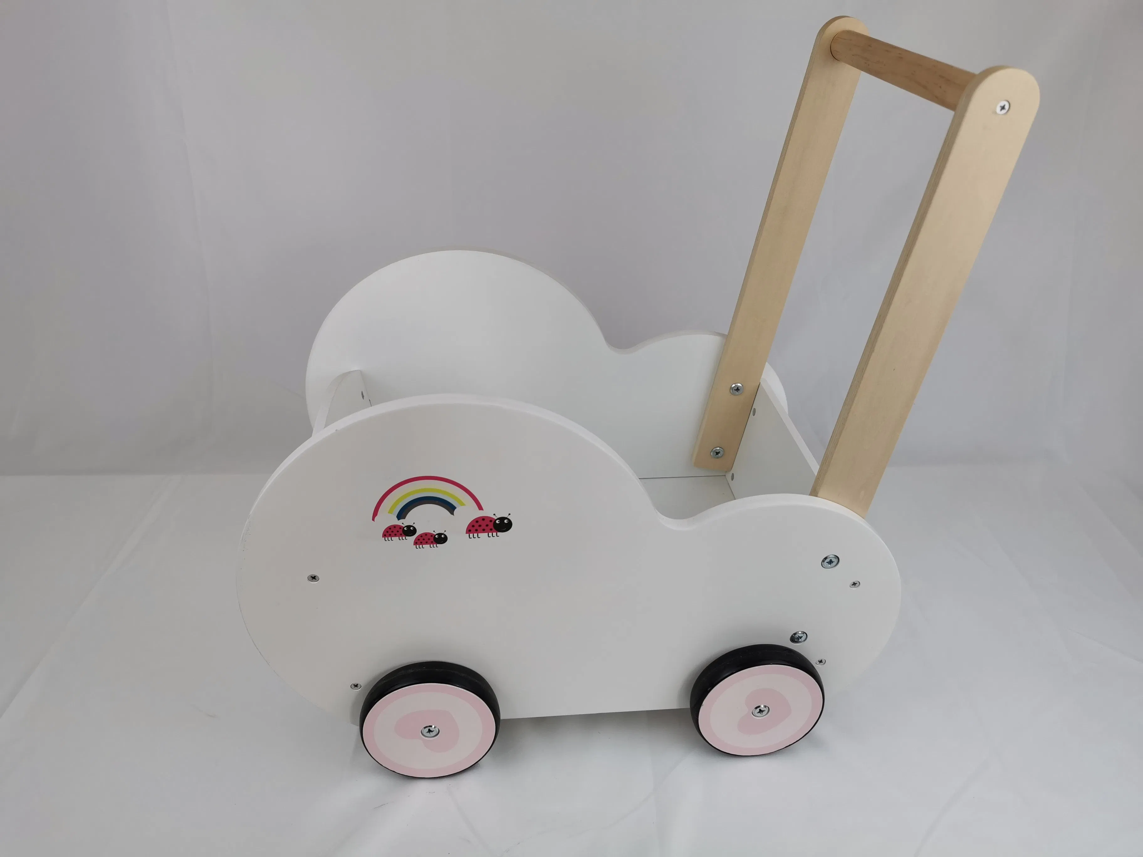 Brinquedos de empurrar de madeira de alta qualidade para bebês aprendendo a andar, brinquedos educativos para 12m+