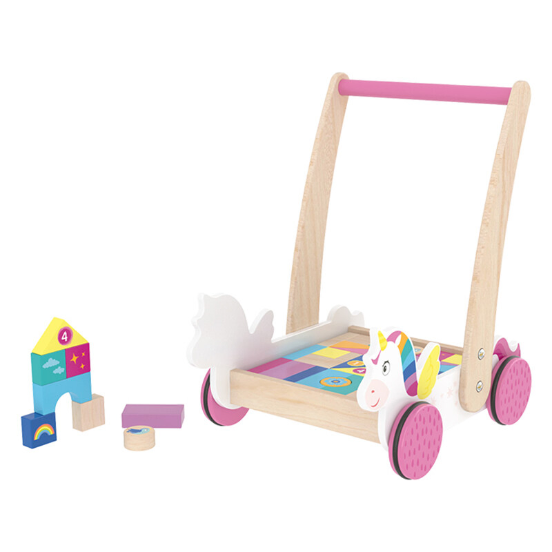 Brinquedo de empurrar de madeira personalizado para bebês e crianças pequenas