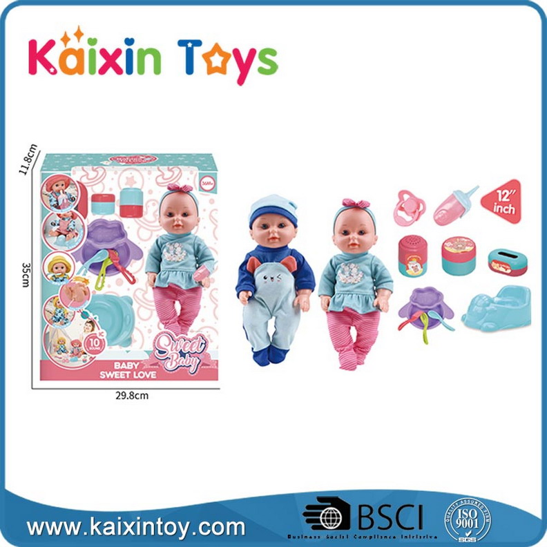 Boneca de Bebê Renascida, 12-Inch Boneca de Bebê Interativa com 10 Sons IC Brinquedos de Faz de Conta para Prescolar Presente