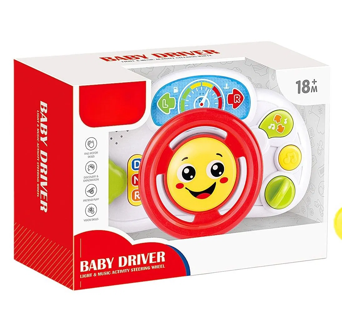 Brinquedo de Educação Infantil com Volante de Cartão para Crianças, Brinquedo de Carrinho Simulador para Passear com Bebês