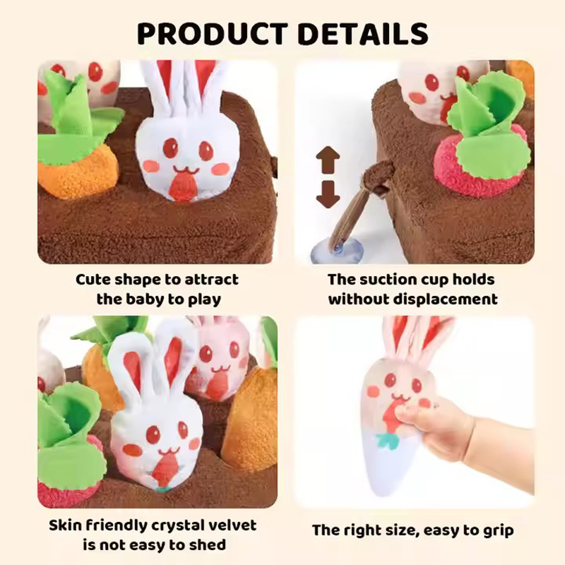 Brinquedo Interativo Educativo Atacado para Bebê, Carrotinha de Pelúcia Macia para Puxar