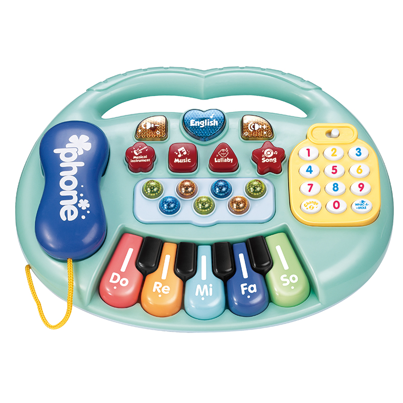 Brinquedo Musical Educativo para Bebês, Instrumento Eletrônico de Teclado, Aprendizado de Línguas em Inglês e Espanhol, Brinquedos para Crianças, Brinquedo de Telefone