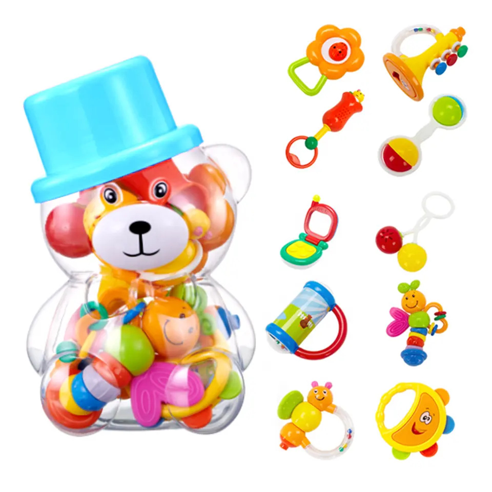 Conjunto de Sinos Engraçados e Fofos para Bebês, Brinquedos de Mordida e Chocalhos para Bebê