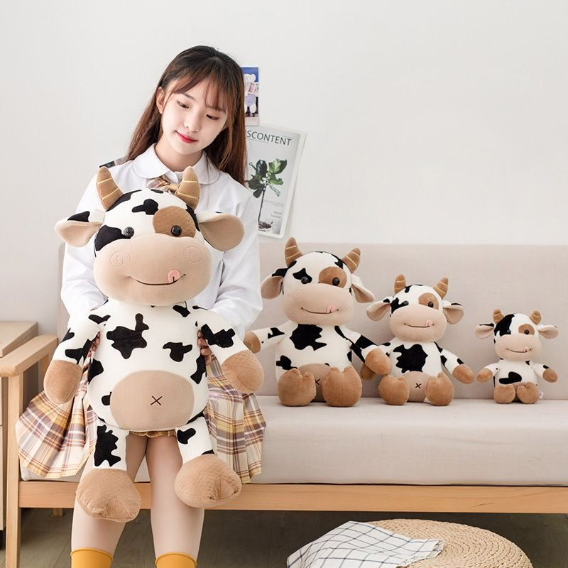 Preço de Atacado Personalizado para Crianças Bebês Infantes Pelúcia Design Personalizado Super Macio Animais Brinquedos Bonitos Adoráveis Desenhos Animados Bonecos de Pelúcia de Vaca Fornecedor