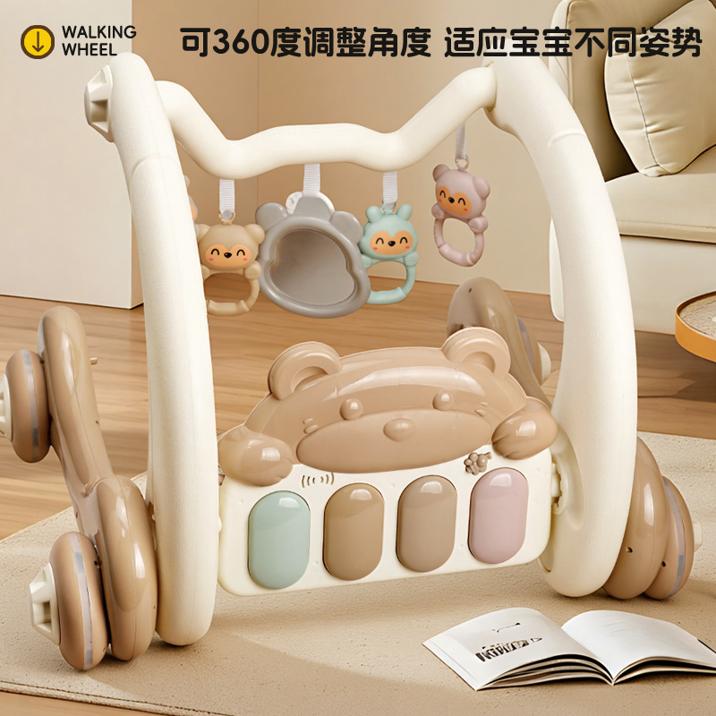 Nijia Alta Qualidade 2 em 1 Brinquedos Educativos Precoce Infantis Piano Rack &amp; Andador Centro de Atividades Tapete de Brincar Ginásio para Bebês Brinquedos para Bebês Pedal de Carrinho Fiddle Andador de Aprendizagem