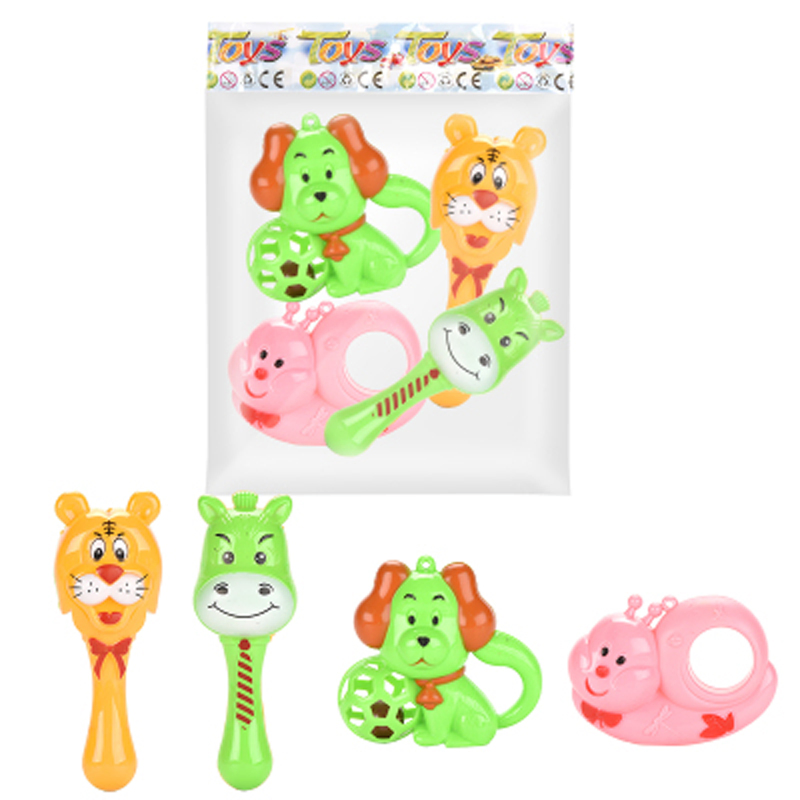 Brinquedo Infantil Engraçado Duas Estilos Sortidos Som Claro Cantos Arredondados Macio Cor Forma Fancy Brinquedos Plásticos Fofos Rattles de Desenho Animado