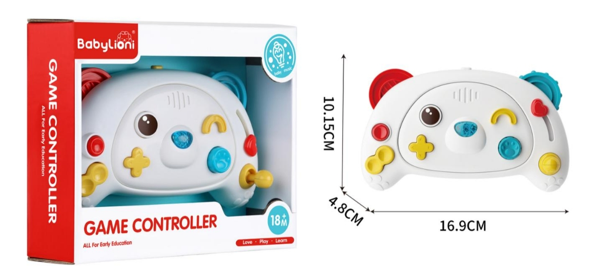 Brinquedo de Controle Remoto para Bebês com Luzes e Música, Brinquedo Sensorial Educacional Precoce com Botões Macios, Seguro e Livre de BPA, Controle de Jogo para 18+ Meses