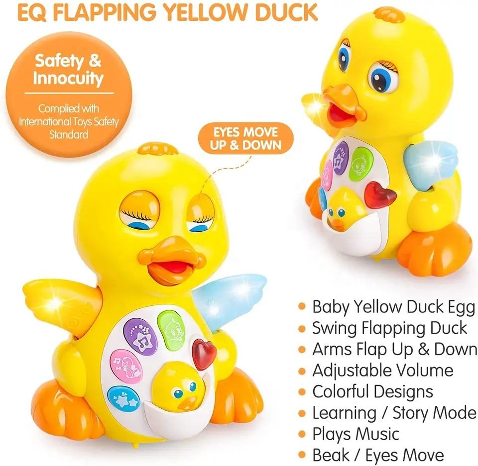 Brinquedo de Pato Dançante Musical Universal Amarelo Samtoy em Promoção com Luz e Música para Bebês