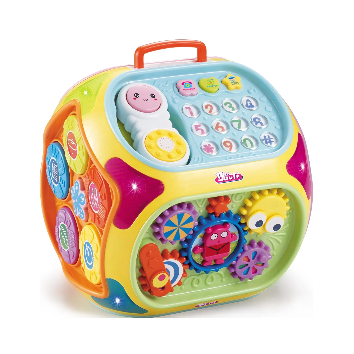 Cubo de Atividades de Alta Qualidade Baoli Brinquedo Educativo Multifuncional para Bebês com Música, Teclado, Tambor, Centro de Atividades