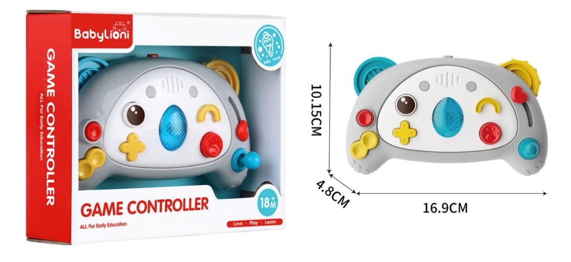 Brinquedo de Controle Remoto para Bebês com Luzes e Música, Brinquedo Sensorial Educacional Precoce com Botões Macios, Seguro e Livre de BPA, Controle de Jogo para 18+ Meses