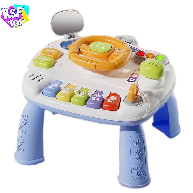 Mesa de Atividades Musical Educacional para Bebês Atacado, Brinquedo Multifuncional de Volante, Centro de Aprendizagem, Preço de Fábrica