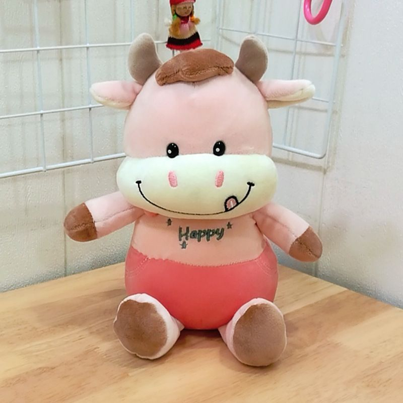 Preço de Atacado Personalizado para Crianças Bebês Infantes Pelúcia Design Personalizado Super Macio Animais Bonecos Brinquedos Bonitos Adoráveis Desenhos Animados Pelúcia de Vaca Fábrica