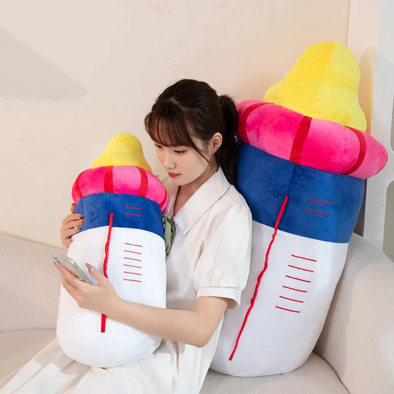 Preço de Atacado Presentes Personalizados para Bebês e Crianças Aniversário Design Personalizado Animais de Pelúcia Super Macios Brinquedos Engraçados Almofada de Garrafa de Leite Fábrica de Almofadas de Pelúcia