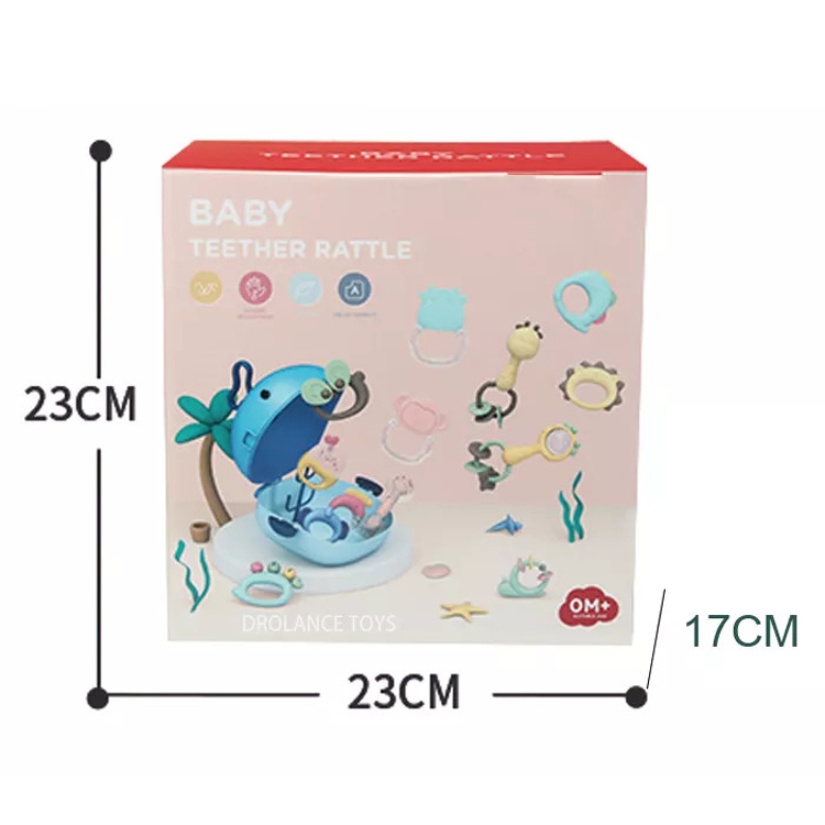 Brinquedos de Atacado Armazenamento Portátil Brinquedos Educativos Chocalhos de Plástico Conjunto de Pequenos Chocalhos para Crianças Bebê Chocalho para Bebês