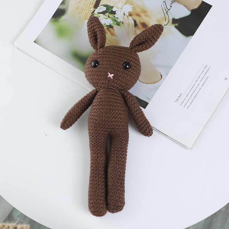 Preço de Atacado Pelúcia Personalizada Super Macia Animais Bebê Boneca de Dormir Aconchegante Stuffed Feita à Mão Crochê Tricotada Coelho Coelhinho Brinquedos de Pelúcia Personalizados Fábrica