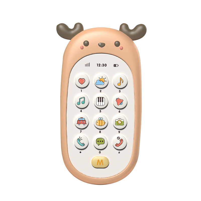 Brinquedos de bebê em forma de cervo, brinquedos educativos, telefone musical eletrônico sensorial de plástico