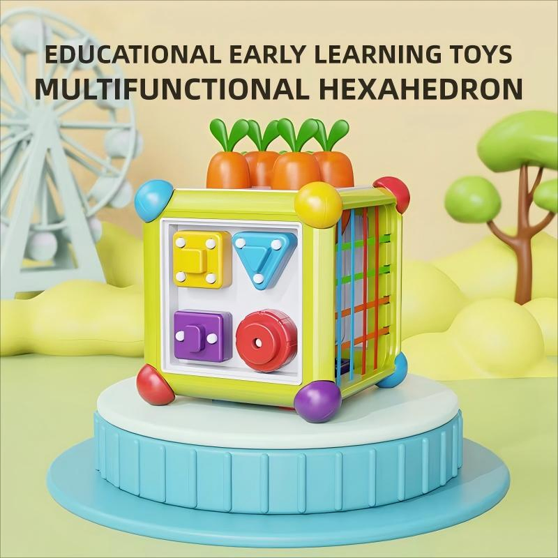 Atividade por Atacado Brinquedo Cubo Seis Lados com Chocalhos para Desenvolvimento Sensorial Brinquedo para Bebê