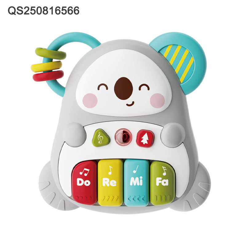 Brinquedo Atacado Bebê Cartoon Piano Musical Operado por Bateria Macaco Koala Hipopótamo Teclado Brinquedo para Bebê Brinquedo Musical para Bebê