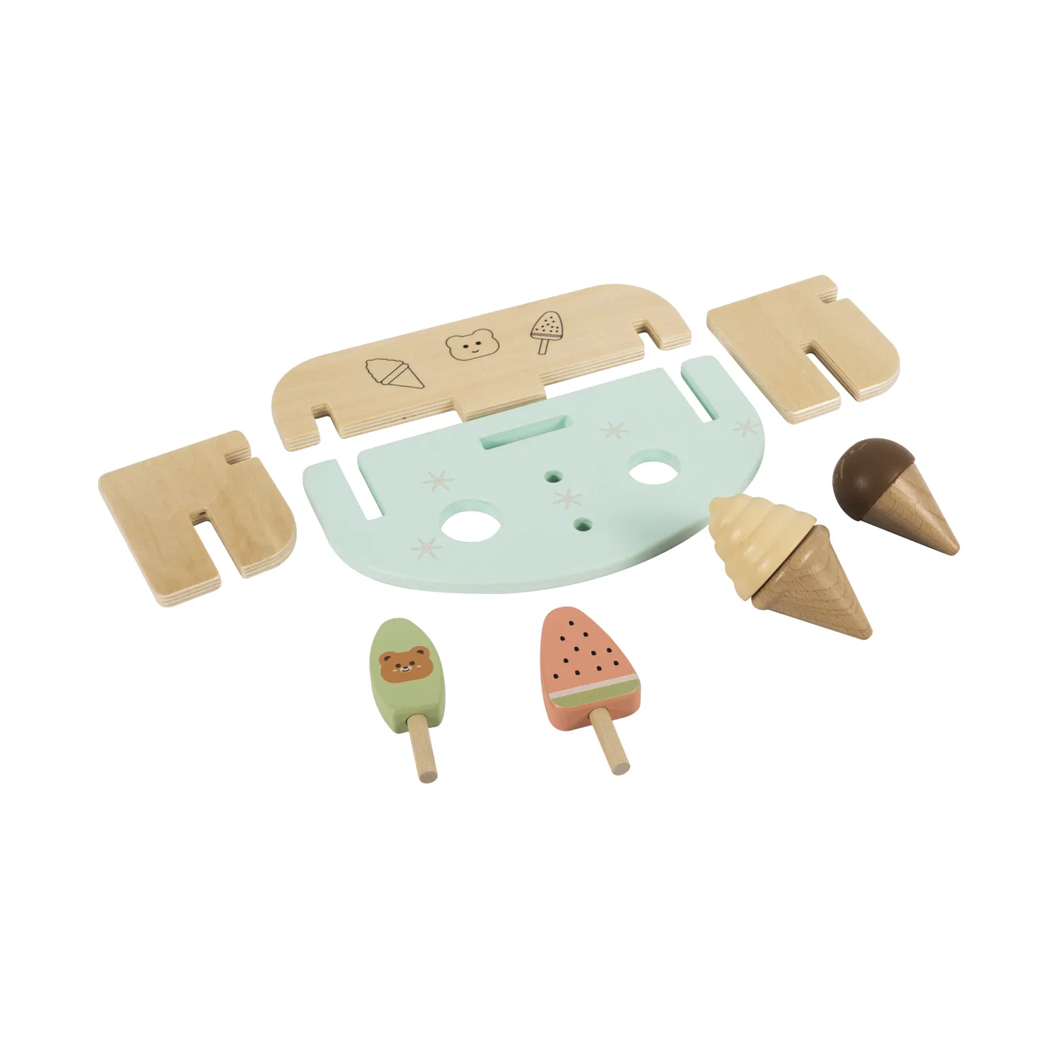 Brinquedos de quebra-cabeça DIY para crianças, brinquedo de papelaria de sorvete, brinquedos educativos de madeira Montessori para bebês e crianças
