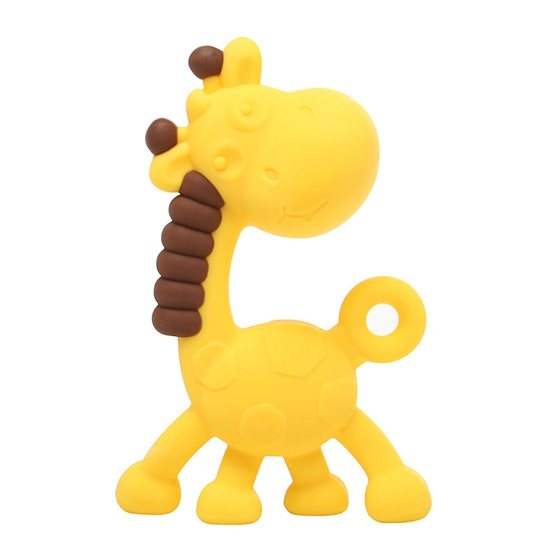 Chocalho de Dentição em Gel de Sílica Premium em Forma de Girafa para Bebês