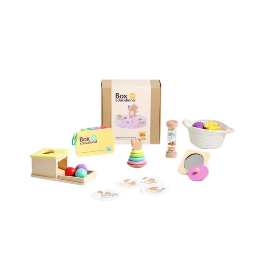 Conjunto de Brinquedos de Madeira Ecológicos para Bebês, Seguro para Dentição e Exploração